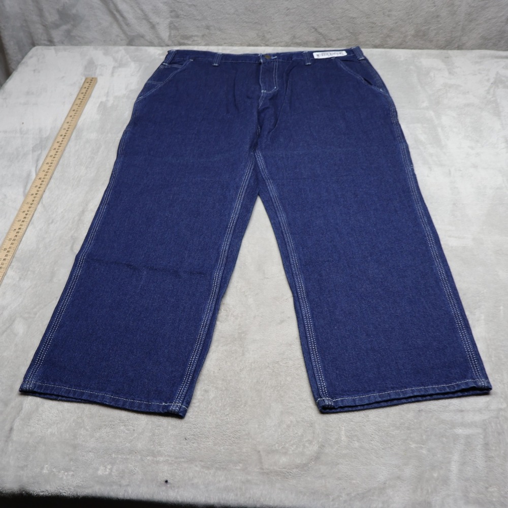 Carhartt Jeans Mens 38x28 Dark Wash Denim Carpenter Dungaree Straight 382-83 NEW